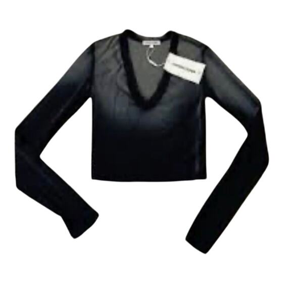 Cotton Citizen Verona V Neck Mid Top Black Ombre Womens Sz Large NWT Made In USA - Picture 4 of 13